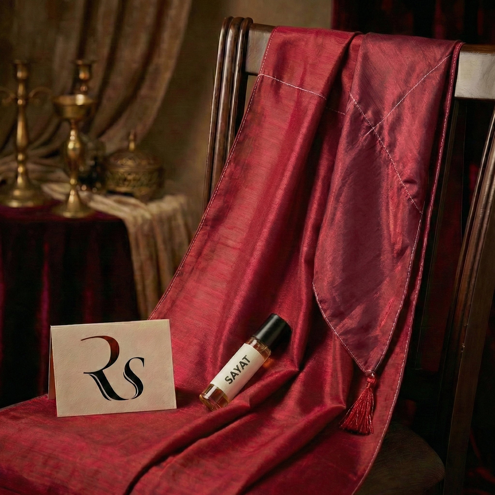 Maroon Triangle Tassel Scarf